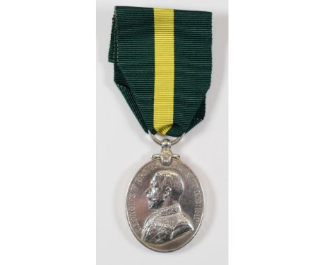 British Army WW1 George V Territorial Force Efficiency Medal named to 200092 Pte H Whiting, 7th Battalion Middlesex Regiment