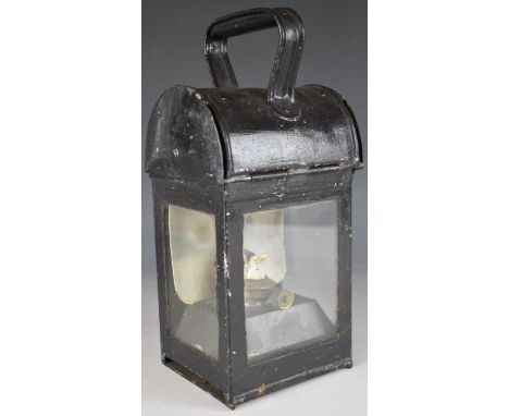 LMS railway hand lamp stamped LMS to top, height 27cm