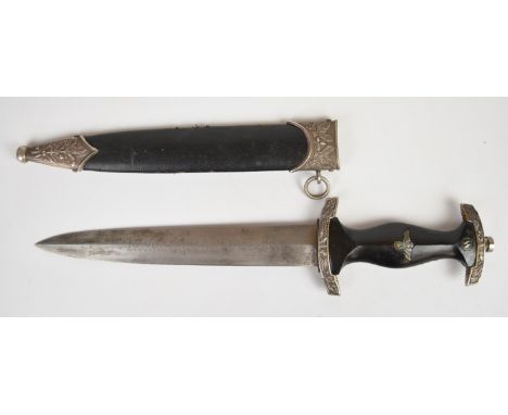 German Third Reich Nazi style SS Dagger with inscribe 21cm blade and RZM M7/36, with scabbard. PLEASE NOTE ALL BLADED ITEMS A