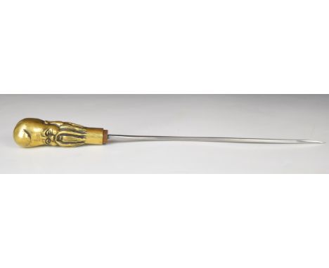 Chinese dagger or swordstick handle and blade with pommel in the form of a bearded gentleman's head and 28cm blade stamped wi