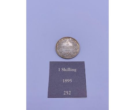 An 1895 silver 1 Shilling coin from South Africa AEF