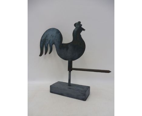 A Folk Art cockerel weather vane finial, circa 1920.