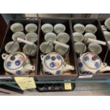 (3) Ensembles de service à thés - porcelaine -et (10) tasses