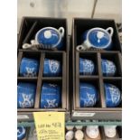 (2) Ensembles de service à thés - porcelaine - Poisson