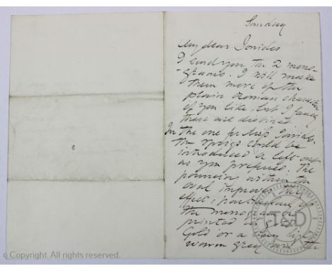 Dante Gabriel Rossetti (1828-1882) - a hand written and signed letters to Constantine Alexander Ionides (1833-1900) - collect