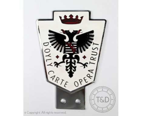 A D'Oyly Carte Opera Trust enamel car mascot, 10.5cm. 