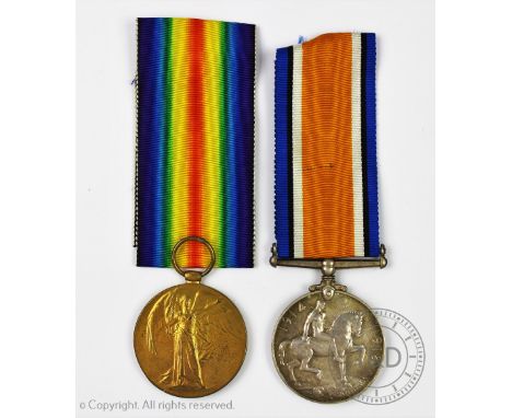 A World War I pair to Pte R Jones Cheshire Regiment, comprising VM and WM (2)