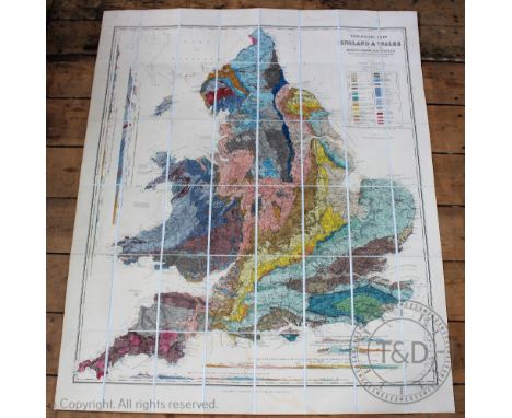 RAMSAY (C), GEOLOGICAL MAP OF ENGLAND AND WALES, 4th edition, printed by Edward Stanford, forty eight hand coloured sections 