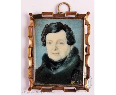 Irish School - 19th century, Oil on ivory miniature, Portrait of Daniel O'Connell, inscribed verso 'Daniel O'Connell MS for M