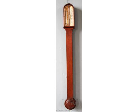 An Edwardian mahogany stick barometer, J. C. Asartelli & Son Manchester, 89cm H