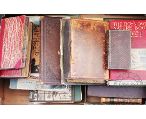A miscellany of 19th century and later leather and cloth bound books, various subjects, to include BUCHAN (J), SICK HEART RIV