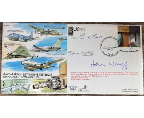 Avro Ashton Jet Engine Testbeds multiple signed Experimental Jet Aircraft cover scarce variety signed by test pilots Tom Fros
