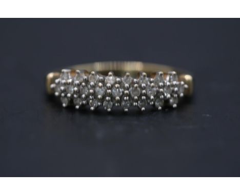 9K Gold Diamond set ring 0.25ct Size Q. 2.1g total weight 