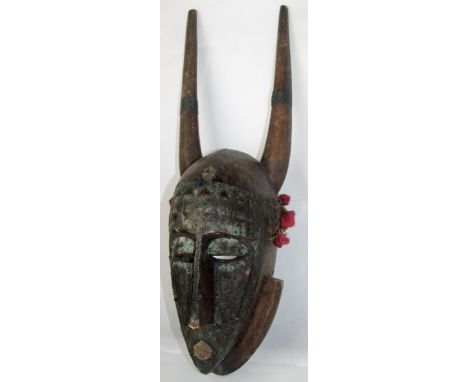 Marka Bambara Mask with Horns From Mali. Marka Bambara Mask with Horns From Mali. The Marka are a Mande subgroup. The Marka a