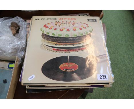 Collection of Rolling Stones Vinyl Records to include Let it Bleed, Out of Our Heads, Around and Around and a collection of B