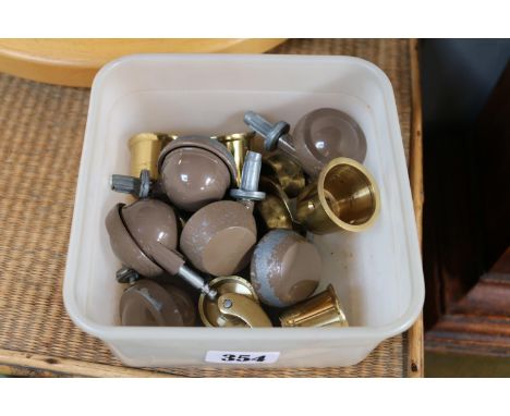 Set of Ercol roller feet and Brass Caster Feet 