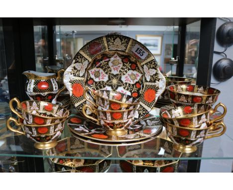 Good Collection of Abbeydale of Duffield Derbyshire Bone China 'Chrysanthemum' pattern tea ware to include Sandwich Plate, Cu