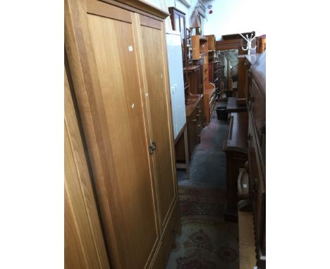MODERN LIGHT OAK WARDROBE WITH TWO DRAWERS. W110CM