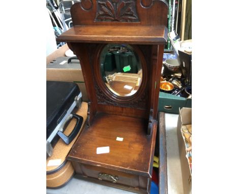 SMALL WOOD ITEM C/W MIRROR AND DRAWER
