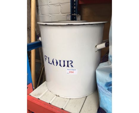 ENAMEL BREAD BIN C/W MISC.