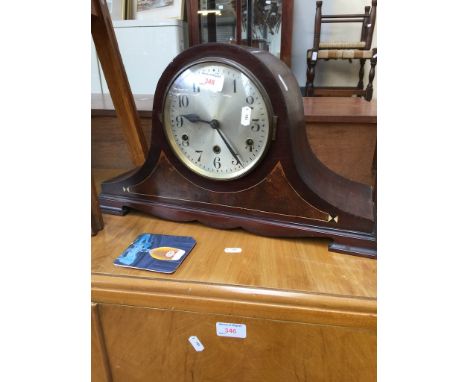 INLAID WESTMINSTER CHIME MANTEL CLOCK