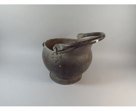 A Late Victorian Copper Helmet Shaped Coal Scuttle 