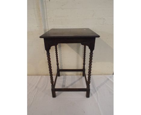 An Oak Bobbin Legged Occasional Table, 40cm Square