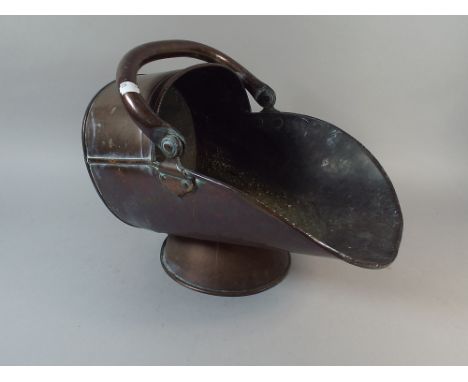 A Late Victorian Copper Helmet Shaped Coal Scuttle