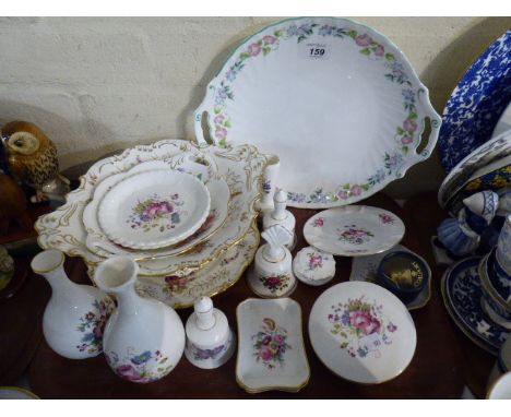 A Tray Containing Coalport Shrewsbury Pattern China Together with Royal Worcester English Garden Circular Tray  