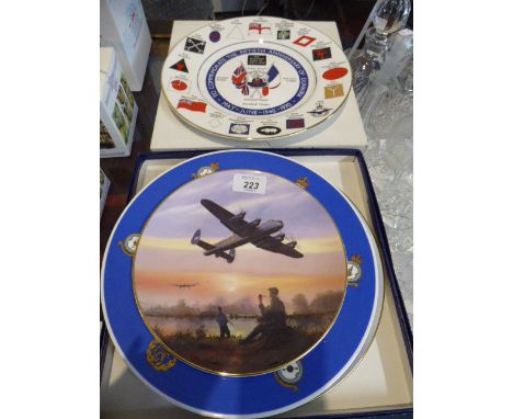 A Collection of Five RAF Plates by Royal Doulton, Royal Worcester, Coalport and Edwardian 