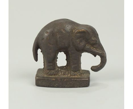 Bronze-Miniatur "Elefant" Messing patiniert, H.28mm