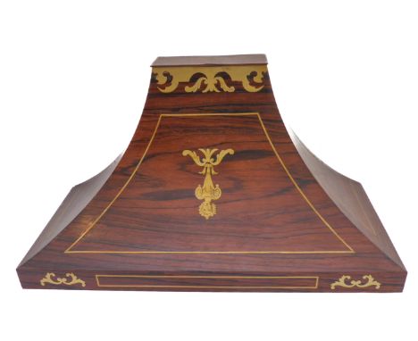 An early 19th style (later) brass-inlaid rosewood wall-bracket decorated in Regency style (40cm wide x 19cm deep x 20cm high)
