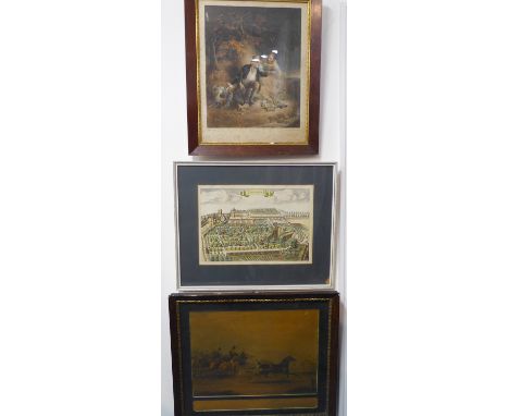 A 19th century colour print, 'The Celebrated Tom Thumb' (faux rosewood glazed frame 64cm x 57cm);&nbsp;&nbsp;a&nbsp;mid-19th 