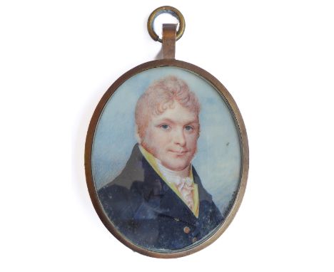 G HAYTER&nbsp; (Sir George, 1792-1871) - an early to mid 19th century portrait miniature of a young gentleman, oval shoulder-