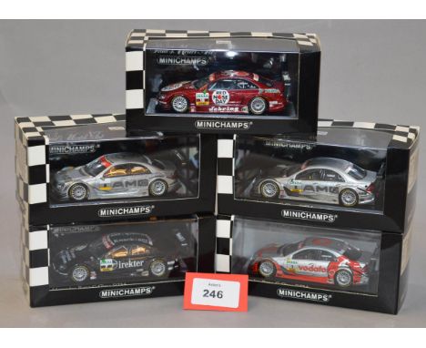 Minichamps. Four Mercedes Benz C Class DTM diecast model cars in 1:43 scale  including 400 043408 (L.Ed. 3936), 400 043401 (L