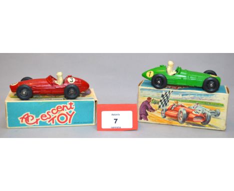 Two boxed Crescent Toys diecast model racing cars in 1:43 scale including 1285 BRM, G+/VG in F/G box and 1290 Maserati, G in 