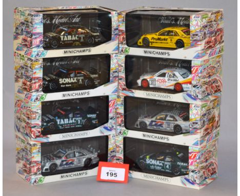 Minichamps. Eight Mercedes C Class DTM 1995 diecast model cars in 1:43 scale together with three DTM '94 models, two Mercedes