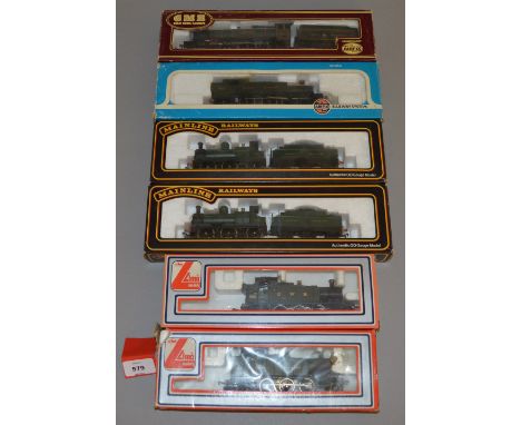 OO Gauge. Six boxed Locomotives, 2 x  Mainline 54156 2301 Dean Goods 0-6-0 GWR (Green), Airfix 2-6-2 Prairie Tank and 'Caerph