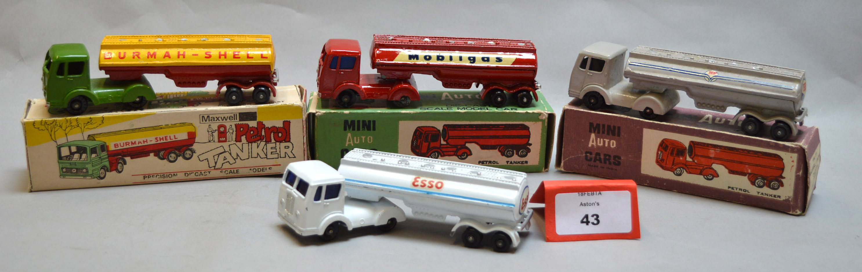 Three boxed Milton 'Mini Auto Cars' / Maxwell Mini diecast articulated