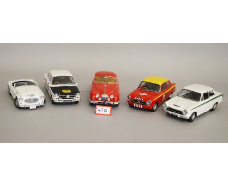 Eleven boxed larger scale diecast model cars by Bburago, Maisto etc, in various different scales, overall appear G/G+ in pack