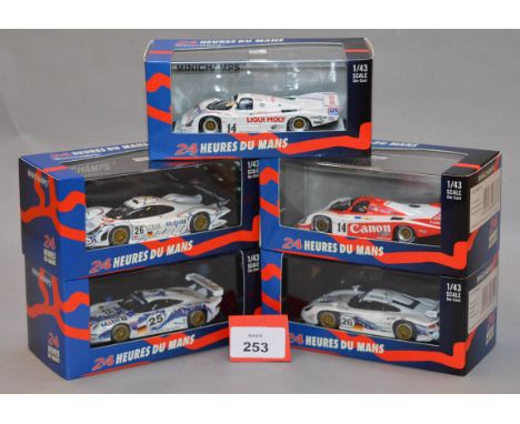 Minichamps. Five '24Heures Du Mans' Porsche 911 and 956L diecast model cars in 1:43 scale mostly being limited editions of ju