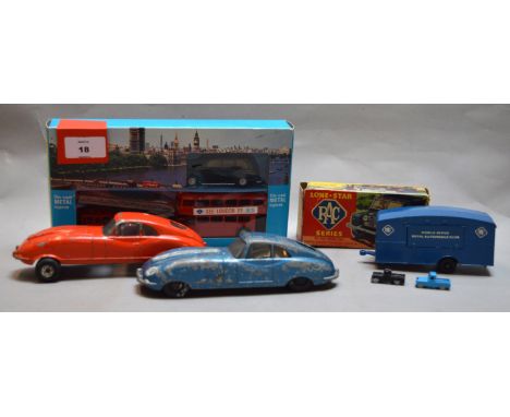 A group of Lone Star diecast models including a boxed RAC Mobile Office Caravan, G+ in F/G box, a boxed #1249 London Souvenir