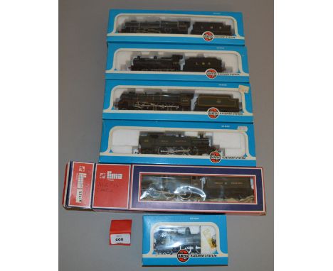 OO gauge. Five boxed Airfix Railway System steam engine locomotives: 54150 GWR (Green)Prairie Tank, 54152 GWR Tank, 54120 LMS