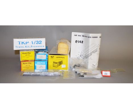 Five boxed  white metal and resin model car kits  in 1:43 scale,various brands including 'Model Plus' (Italy) and 'Provence M