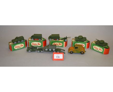 Five boxed Kemlows miniature diecast military models from the 'Sentry Box' range, all appear G/G+ in G+ boxes together with a