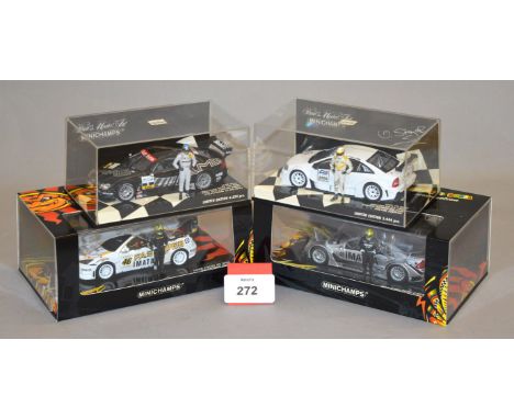 Minichamps. Two diecast model cars in 1:43 scale with driver figures from the 'Valentino Rossi Collection', 436 068446 Ford F