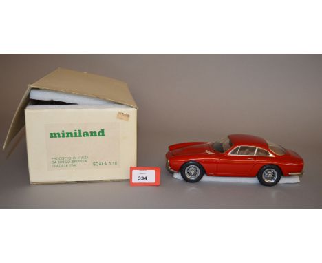 Miniland Carlo Brianza 1:18 scale Ferrari 250 Berlinetta resin and metal model, finished to a high standard. E and boxed.