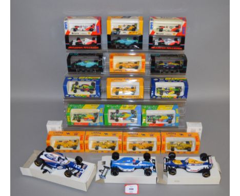 Twenty two boxed Onyx diecast Racing Car models in mostly 1:43 scale, together with a further two boxed miniature racing cars