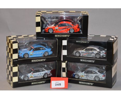 Minichamps. Four Mercedes Benz CLK Coupe DTM 2003 diecast model cars in 1:43 scale  including 400 033211 (L.Ed. 1248), 400 03