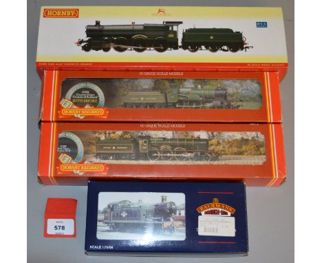 OO Gauge. Three boxed Hornby Locomotives, R313 GWR 'Hagley Hall', R392 GWR 'County of Bedford' together with R2402 GWR 4-6-0 